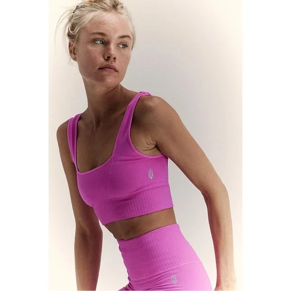 NWT FREE PEOPLE Good Karma Square-Neck Bra and High Rise 7/8 Leggings Set - Picture 4 of 10